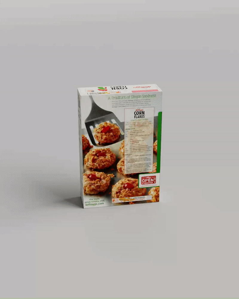 A GIF of a rotating cereal box.