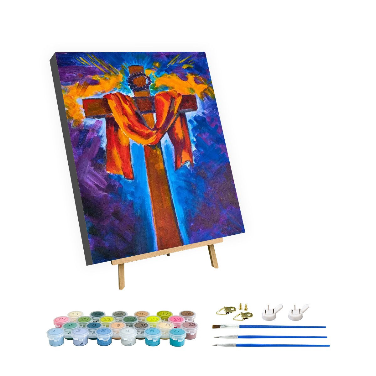 Framed Paint by Numbers Kit for Adults with Stand
