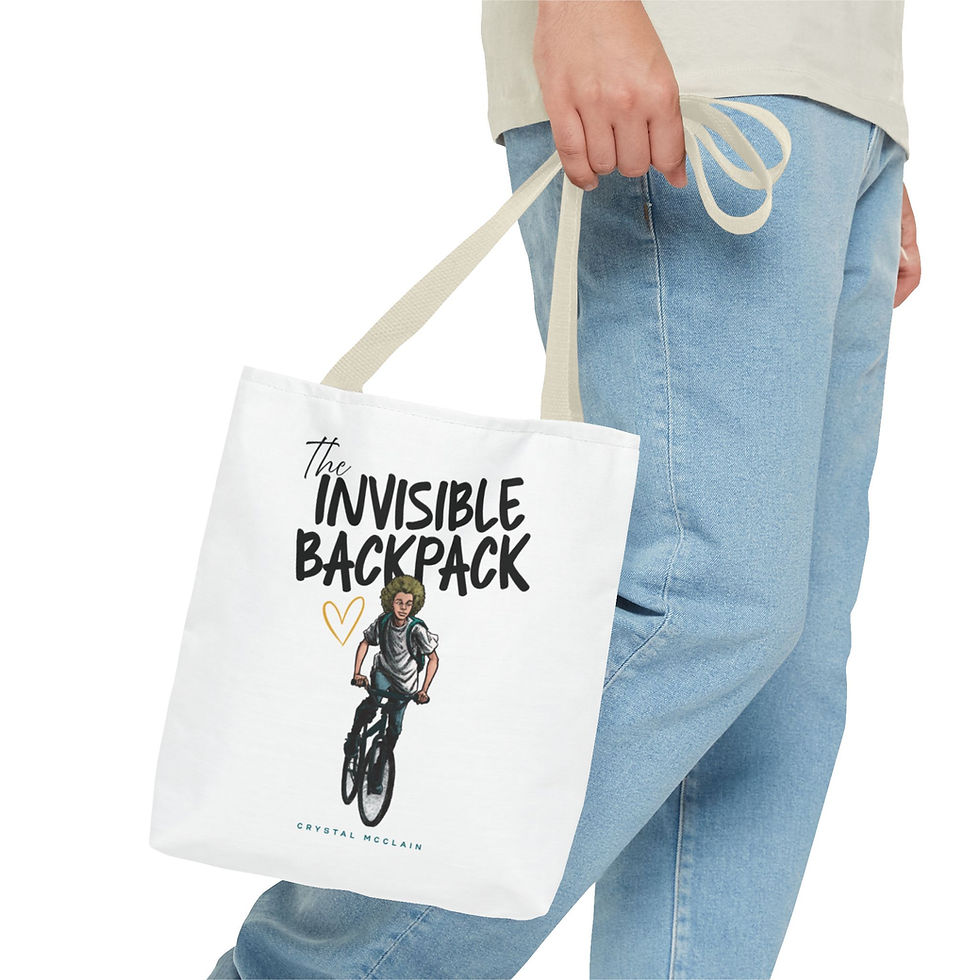 Thumbnail: The Invisible Backpack Graphic Tote Bag — Biking Awareness Tote
