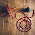 Fitness Equipment On a Wood Floor