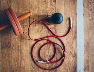 Fitness Equipment On a Wood Floor