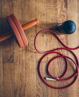 Fitness Equipment On a Wood Floor 