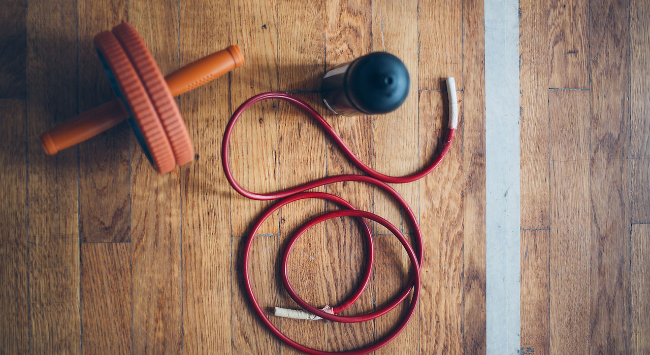 Fitness Equipment On a Wood Floor