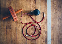 Fitness Equipment On a Wood Floor