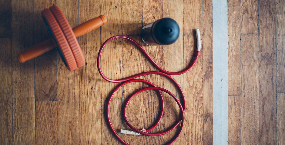 Fitness Equipment On a Wood Floor 