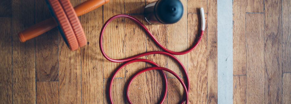 Fitness Equipment On a Wood Floor