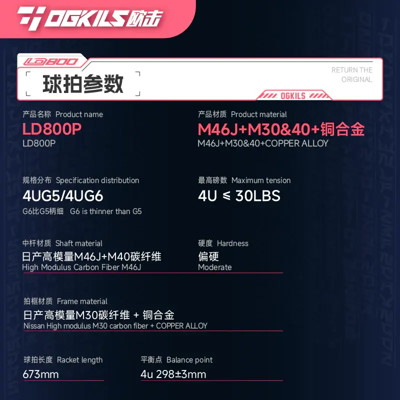 Thumbnail: Ogkils LD800 Pro 欧击 LD800 Pro羽毛球拍