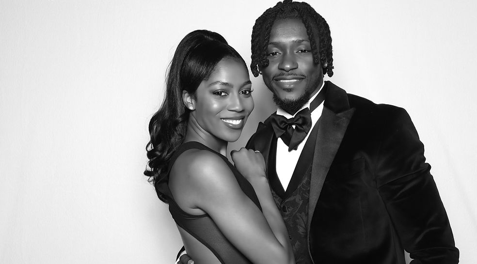 black and white glam picture using our photobooth