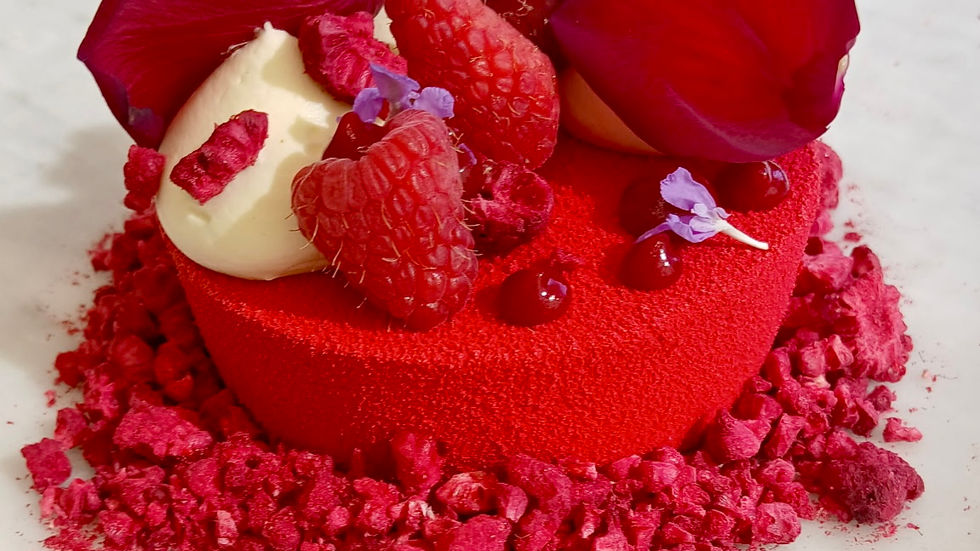 Raspberry Rose Lychee Ice Cream Cake