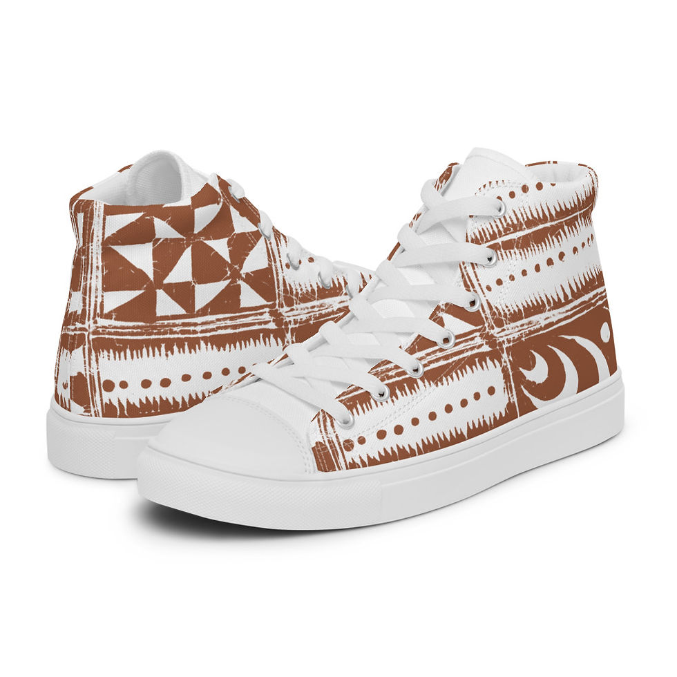 Thumbnail: Abebe Terracotta Women’s high top canvas shoes