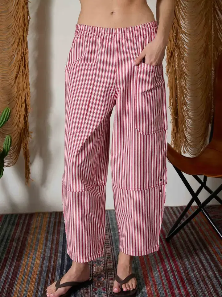 Red Stripe Wide Leg Pant
