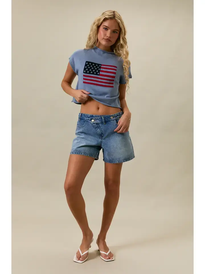 Thumbnail: USA Flag Mock Neck Sweater