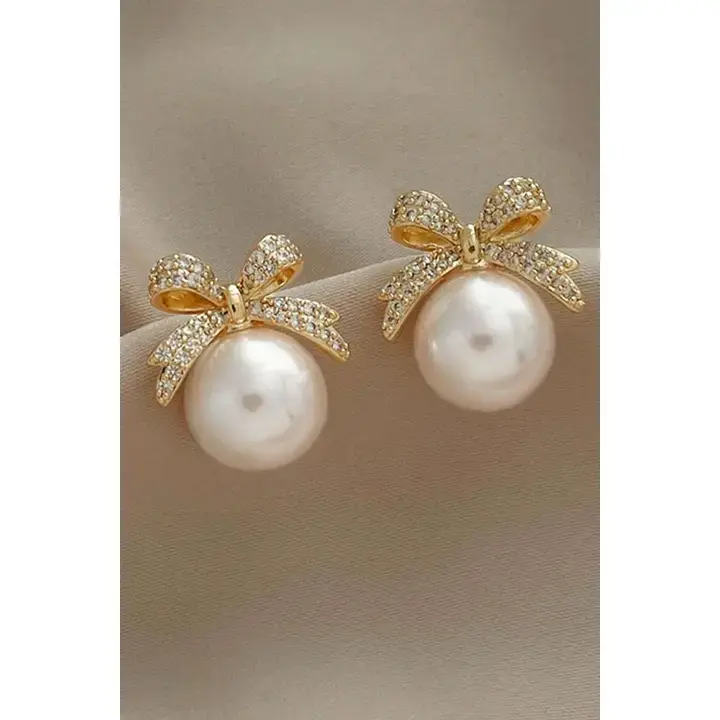 Thumbnail: Pearl Bow Earrings
