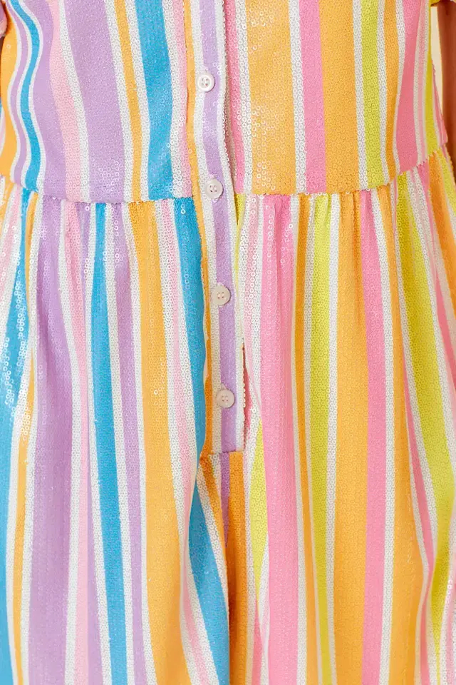 Thumbnail: Multicolor Sequin Stripe Romper