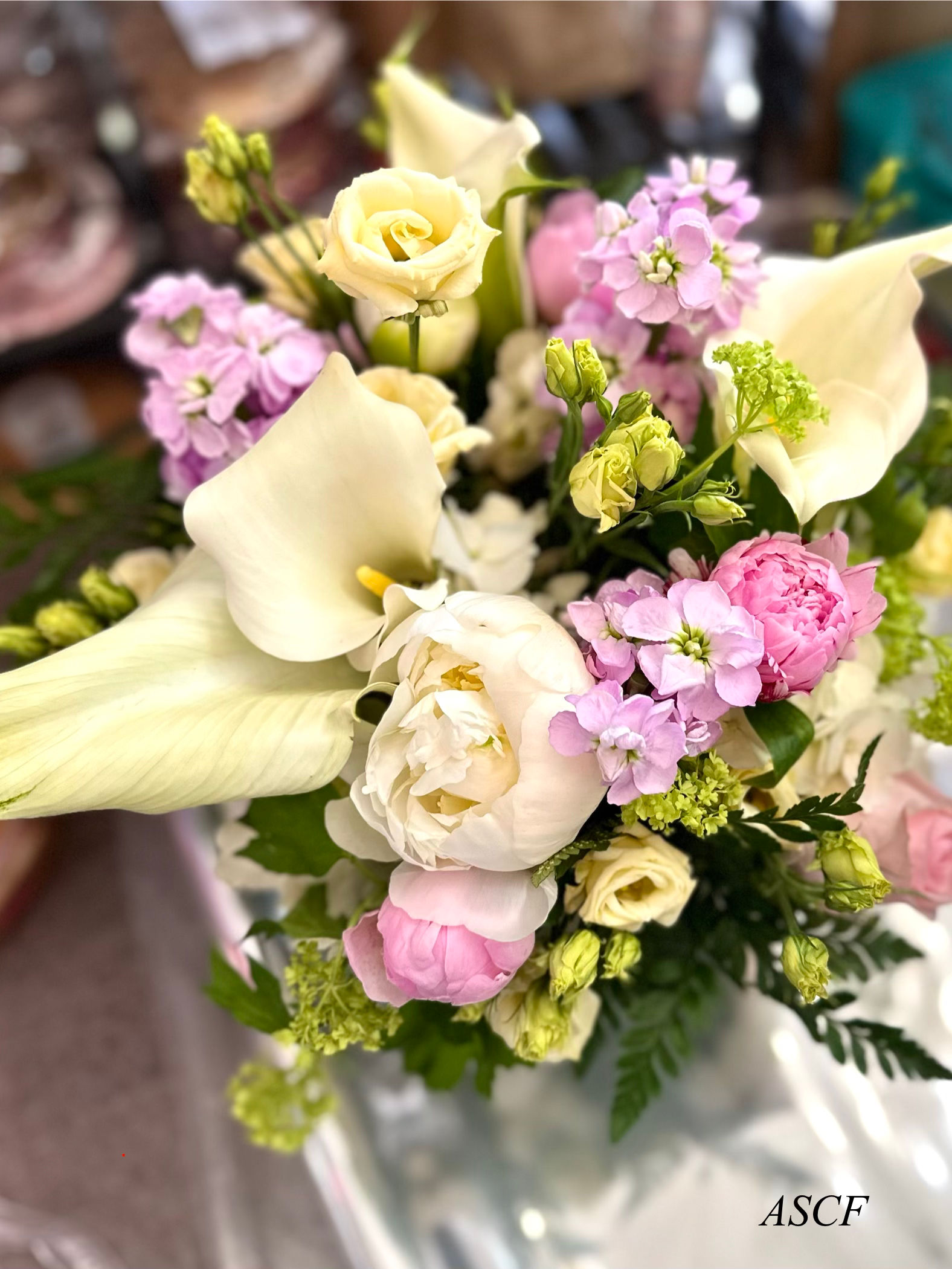 6” Peony Calla Vase Arrangement 