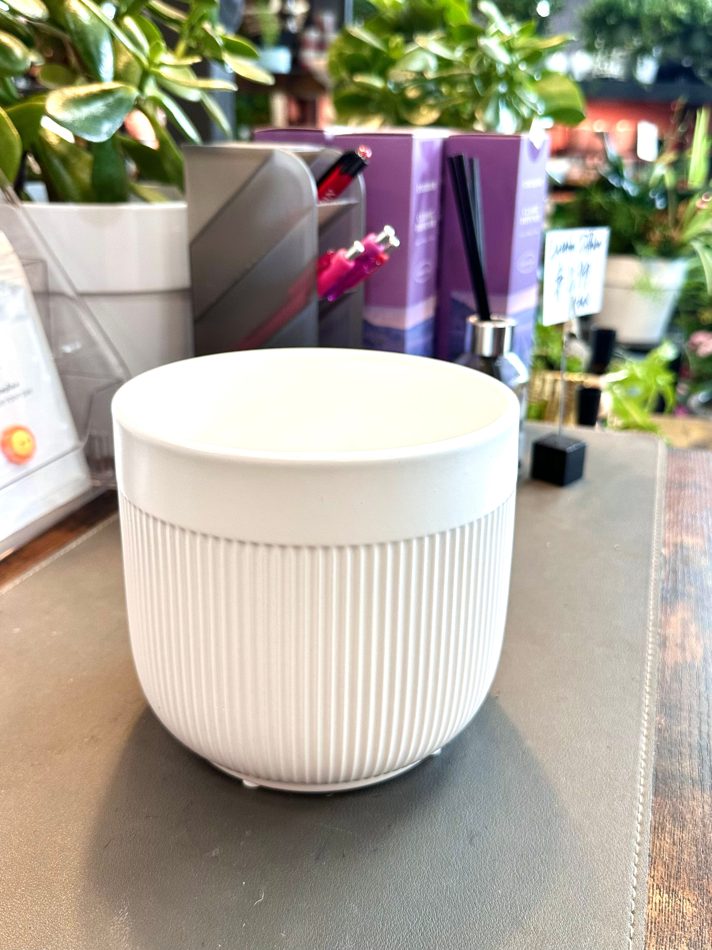 5” Ribbed Ceramic Pot 