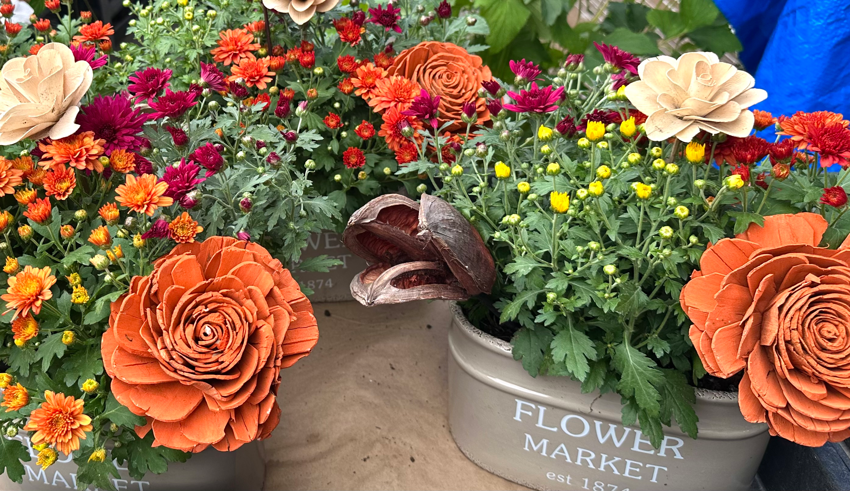 7” Fall Mix Ceramic Pot 