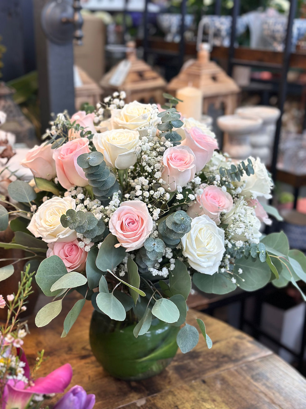Thumbnail: Large 2 Dozen Rose Eu Vase Arrangement 