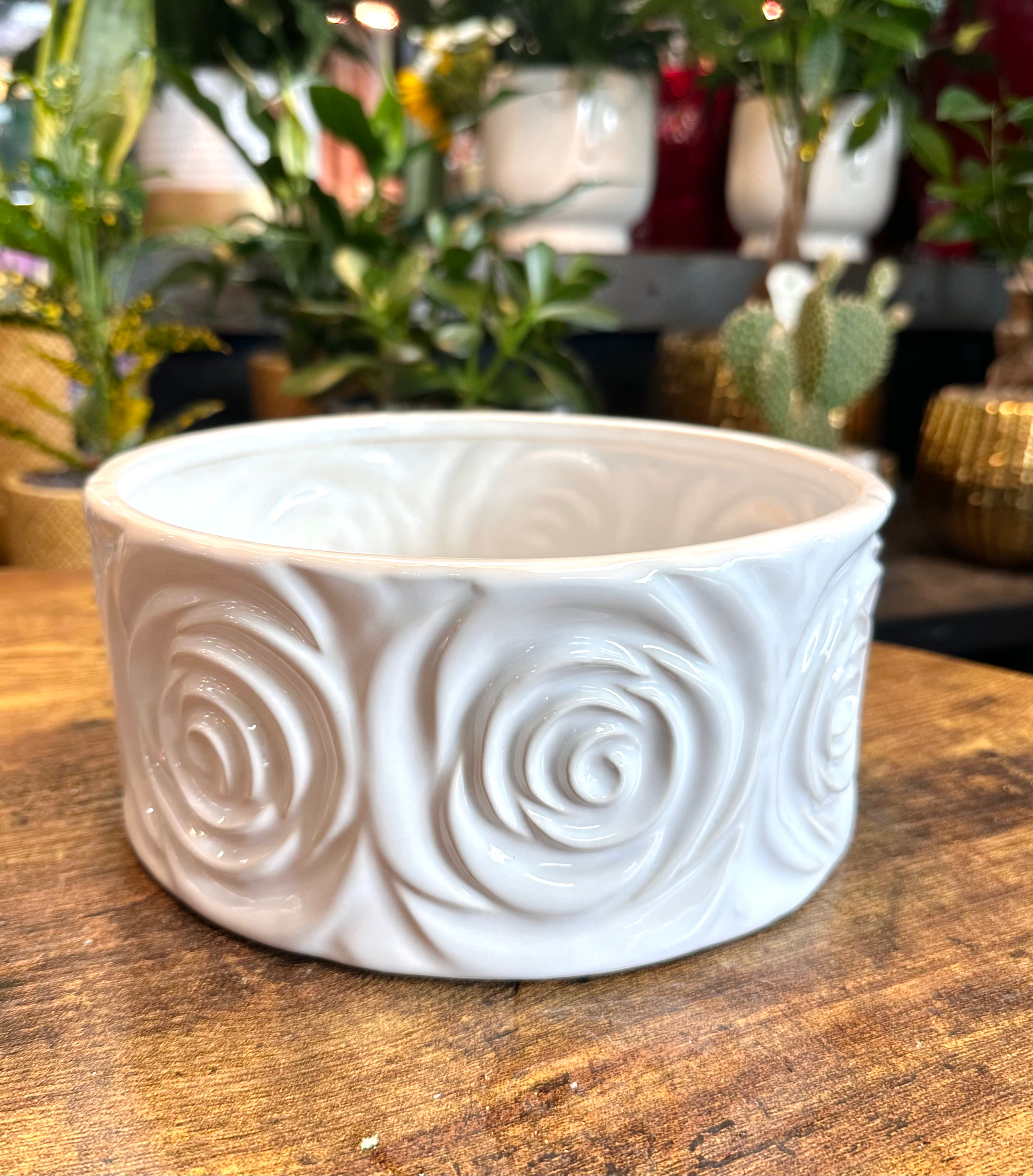 8” Rose Ceramic Bowl 