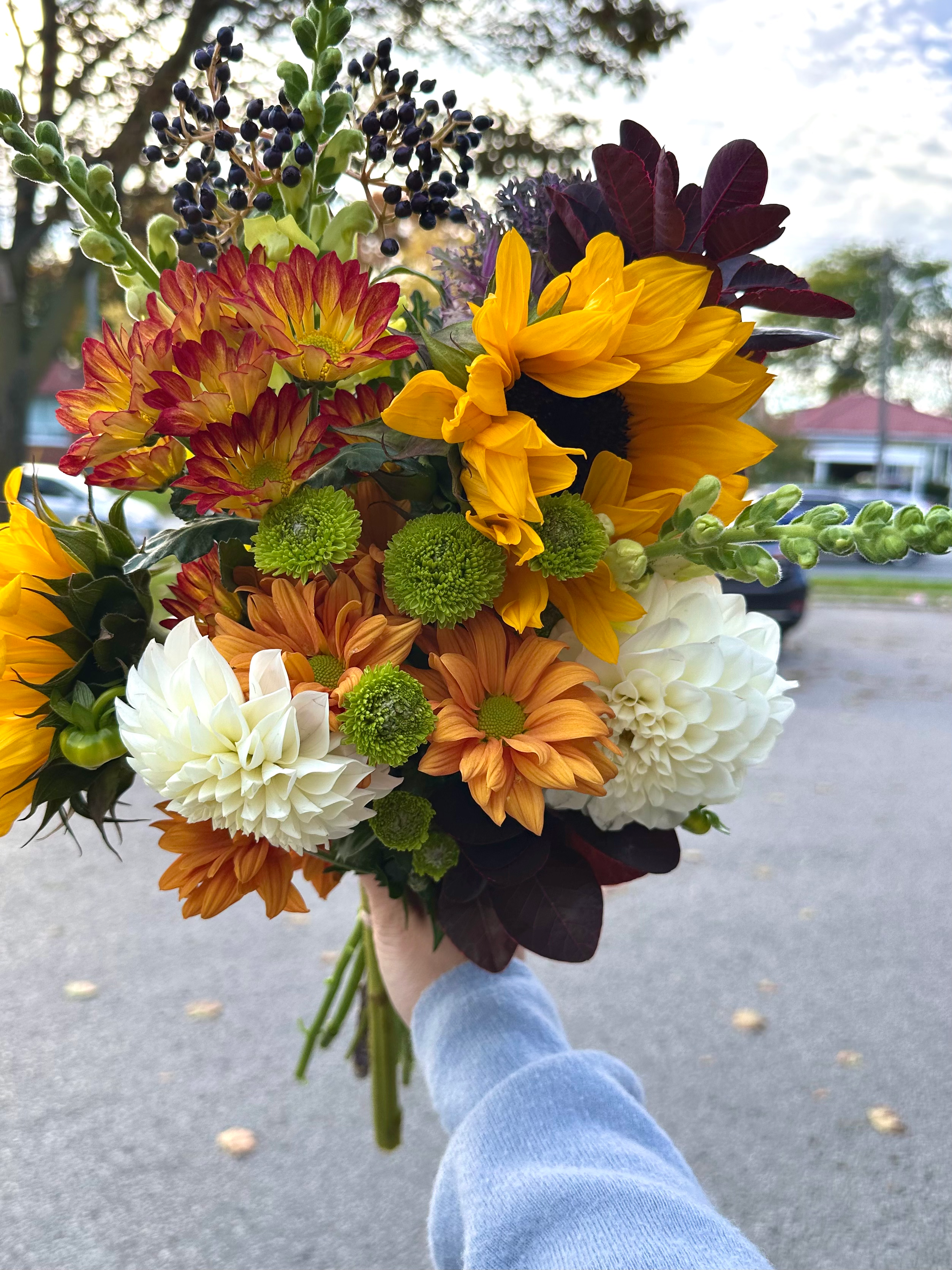 Sunflower Dahlia Fall Bouquet