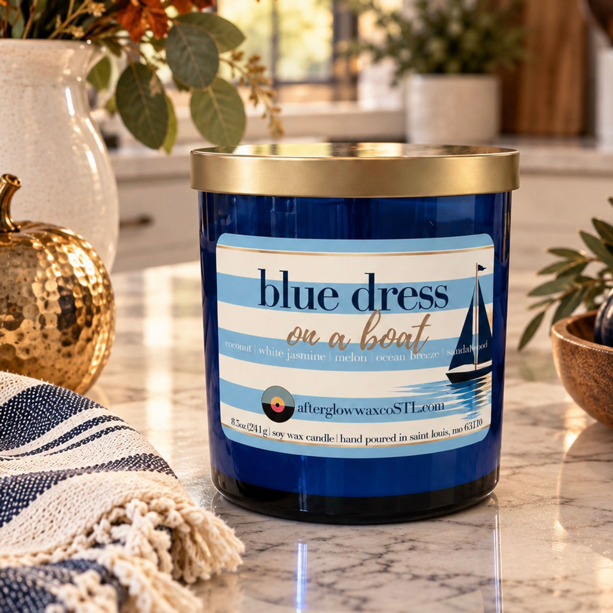 Blue Dress on a Boat Soy Wax Candle