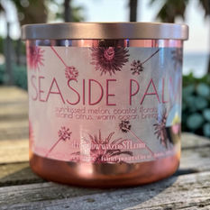 Seaside Palm Candle on the boardwalk at the beach