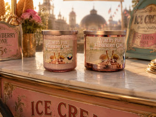World's Fair Strawberry Cone Soy Wax Candle