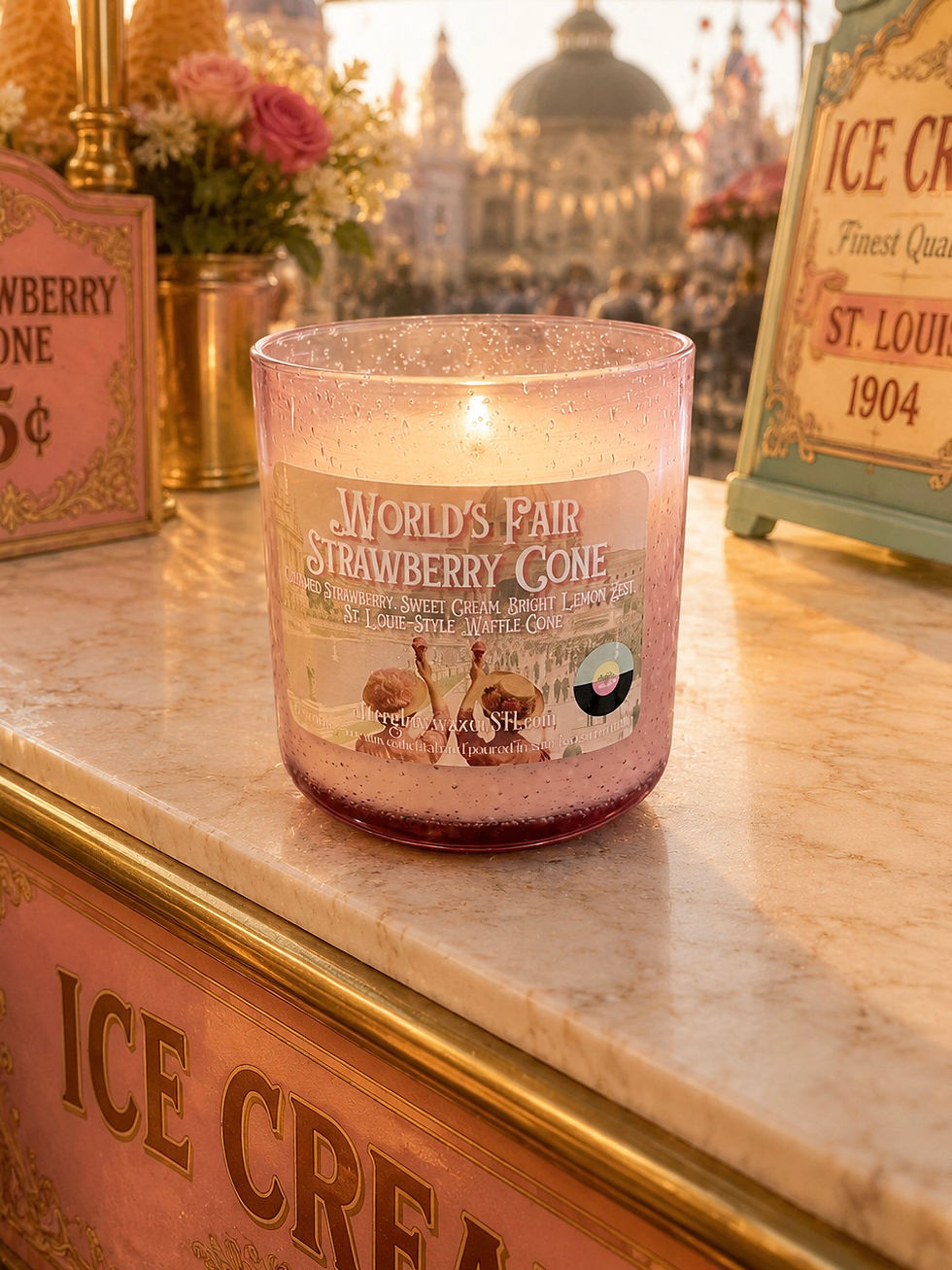 Thumbnail: World’s Fair Strawberry Cone Soy Wax Candle