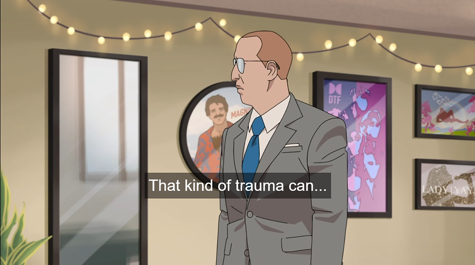 Donald talking about his trauma of almost dying and having his body reconstructed.