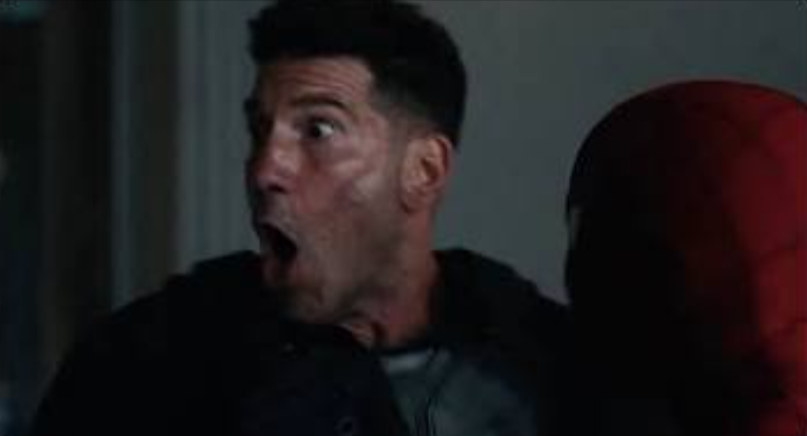 Punisher sees the Hulk and Nopes outta there.
