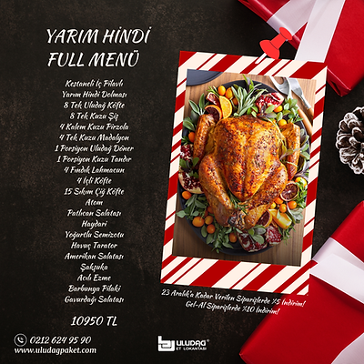 Yılbaşına Özel Yarım Hindi Full Menü Uludağ Et Lokantası Paket Hindi Sipariş Verin