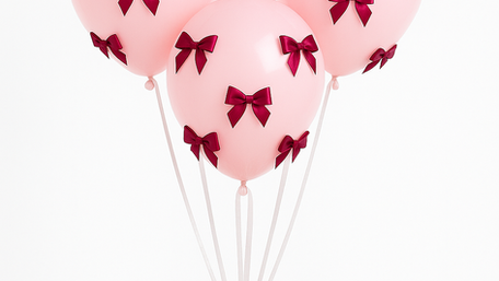 Balloon bouquet in pastel pink colors for picnic celebration. Charlevoix, Michigan