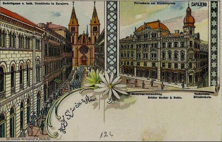 Régi képeslap: Szarajevó az 1900-as években