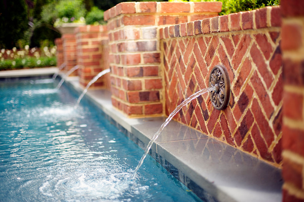 Pool, Brick Wall With Medallions