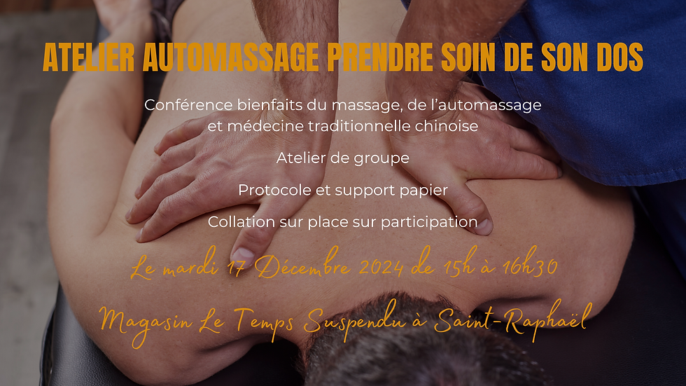 Atelier de formation à l'automassage "Prendre soin de son dos"