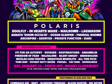 IMPORTANT LINE UP CHANGES