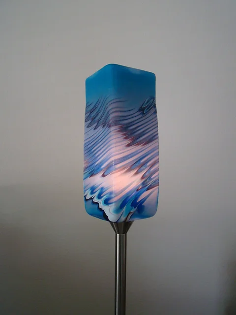 Blown Glass Floor Lamp L357t Elys Glass Art