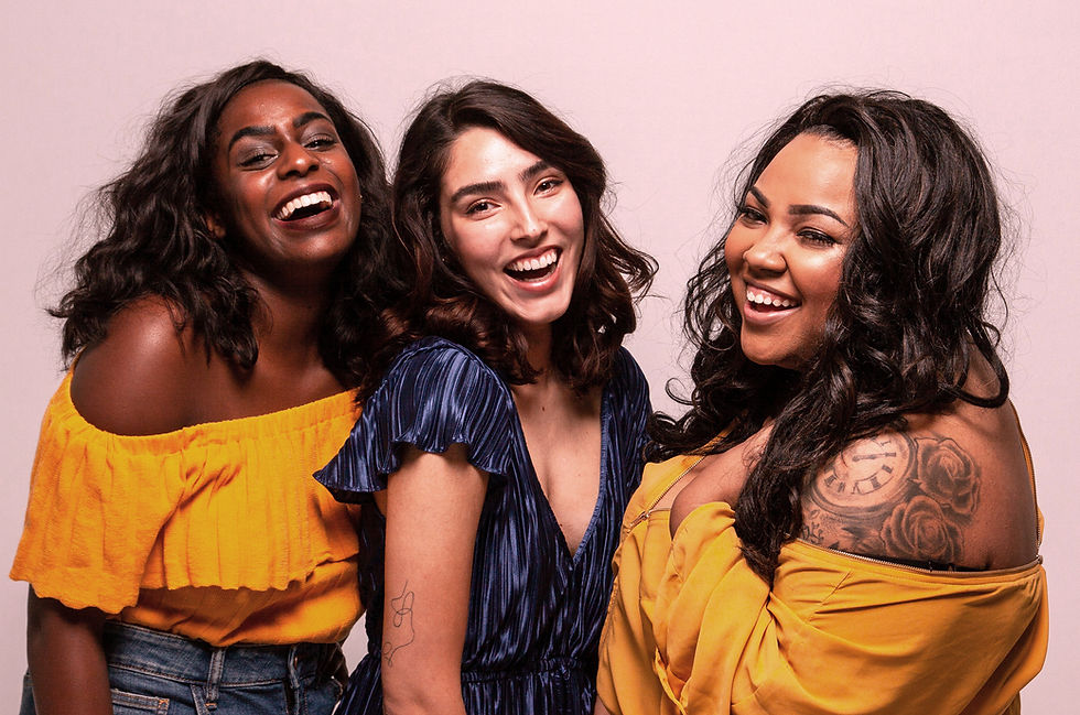 three women enjoying each others company