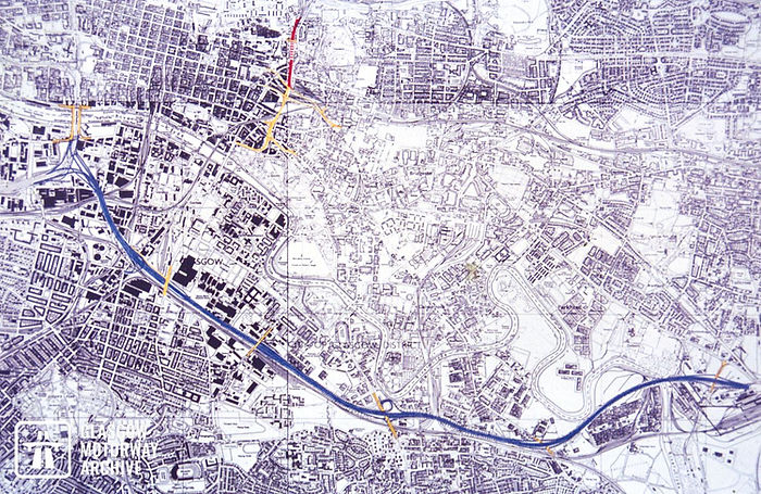 Strathclyde Regional Council plan for M74 motorway extension (1990s)