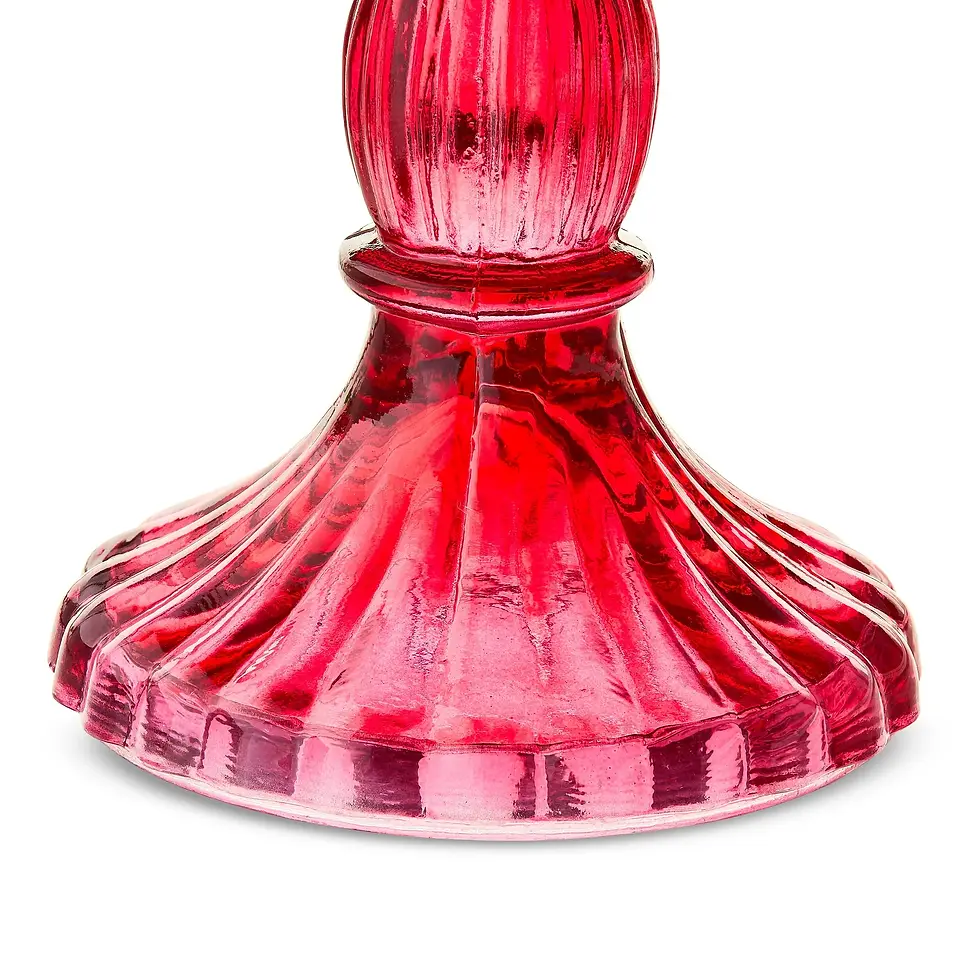 Thumbnail: Burgundy Glass Taper Candle Holder