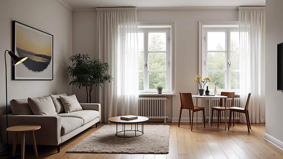 Nahaufnahme eines Wohnzimmers mit modernem Interieur in Berlin