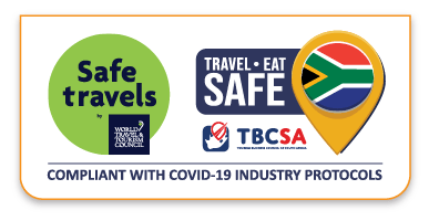 Text Saying "Travel Eat Safe TBCSA"