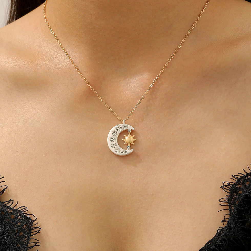 Thumbnail: Solara Moon & Sun Pendant Necklace