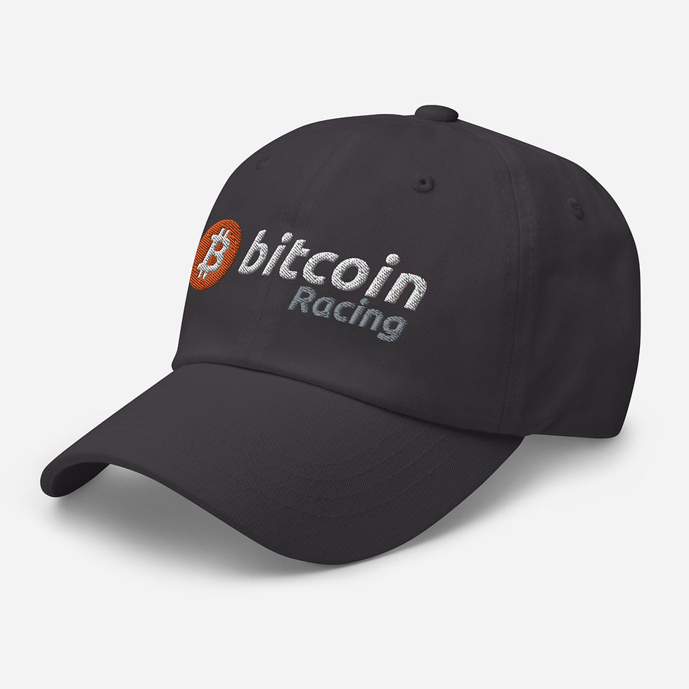 Thumbnail: Bukele style Bitcoin racing baseball hat (white logo)
