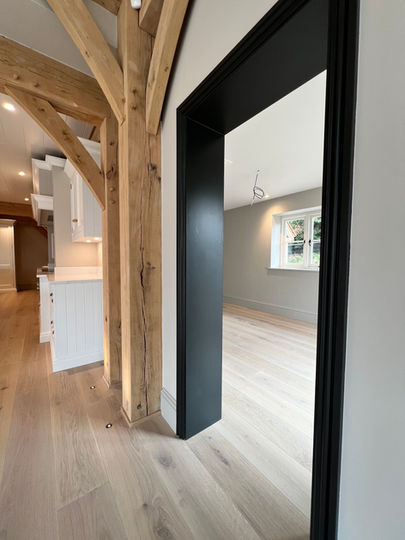 neutral room with black accent