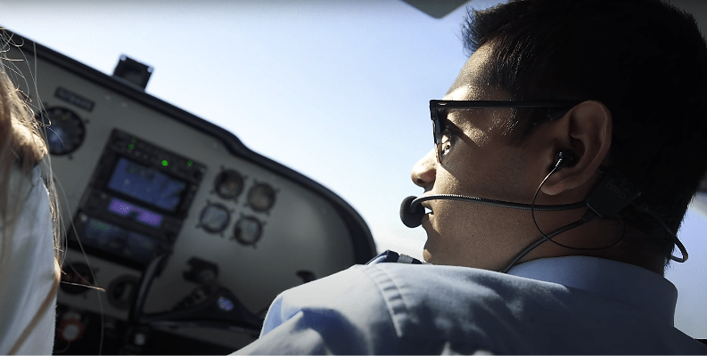 A trainee pilot in the flight in USA