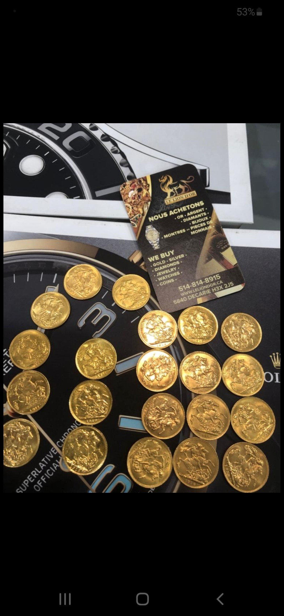 A collection of gold coins — Le Lion d’Or