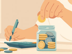 Des pièces dans un bocal pour représenter l'investissement