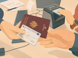 Remise d’une carte d’identité et d’un passeport lors d’une démarche administrative