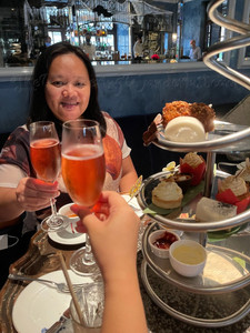 Royal Tea at The Dispensary - adding a glass of champagne with the Lady Caine Afternoon Tea Set at Statement